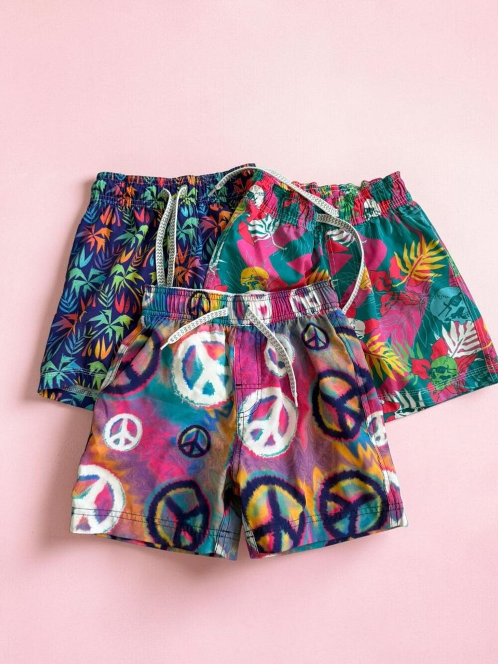 WES AND WILLY Set of 3 Boys Swim Trunks Size 6/7